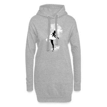 Danse classique fumée (blanc) - Sweat-shirt à capuche long Femme - gris chiné - Devant