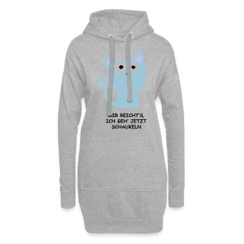 Süße Katze - Mir reichts, ich geh schaukeln - Hoodie-Kleid - Grau meliert - Vorne