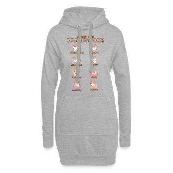 Corgi unicorn feelings Corgi Moods - Hoodie Dress - heather grey - Front