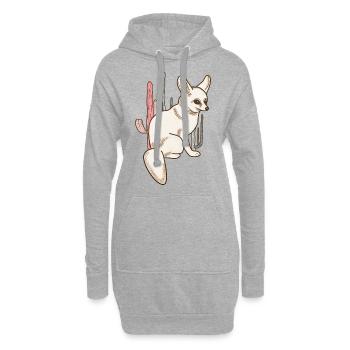 Fennek_Wüstenfuchs - Sweat-shirt à capuche long Femme - gris chiné - Devant