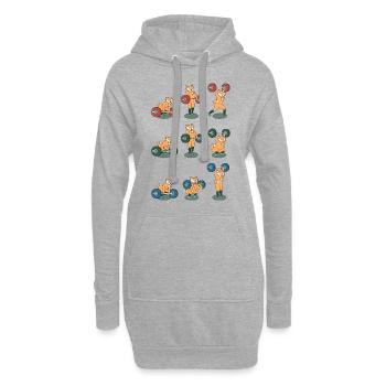 Haltérophile Renard: Clean&Jerk, Snatch, Thruster - Sweat-shirt à capuche long Femme - gris chiné - Devant
