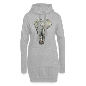 Éléphant - Sweat-shirt à capuche long Femme - gris chiné - Devant