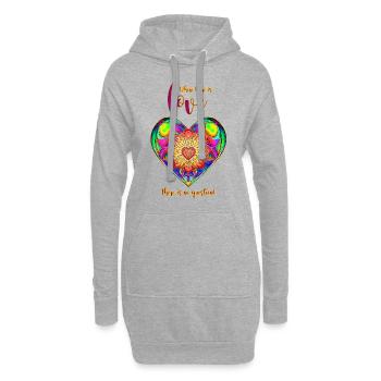 LÀ OÙ IL Y A DE L’AMOUR, IL N’Y A PAS DE DOUTE - Herz - Sweat-shirt à capuche long Femme - gris chiné - Devant