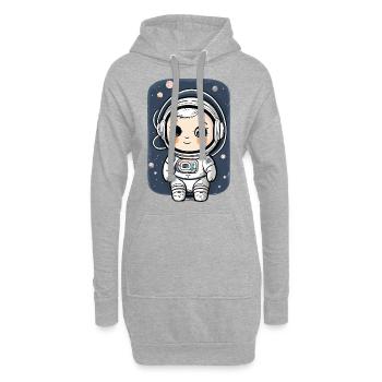 Astronaute mignon #1 - Sweat-shirt à capuche long Femme - gris chiné - Devant