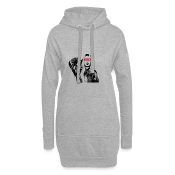 Love Me - Liebe Mich - Frau - Mädchen - Graffiti - Hoodie-Kleid - Grau meliert - Vorne
