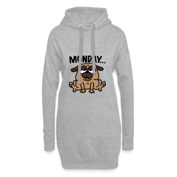 montags mops - Hoodie-Kleid - Grau meliert - Vorne