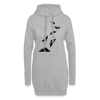 Berge Icon - Hoodie-Kleid - Grau meliert - Vorne