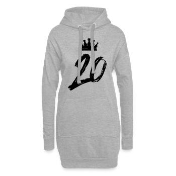 Couronne de 20 chiffres - Sweat-shirt à capuche long Femme - gris chiné - Devant