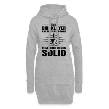 Maçon Maçon Brique Maçon Mur Constructeur - Sweat-shirt à capuche long Femme - gris chiné - Devant