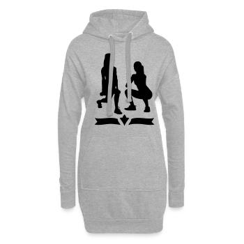 fitness girl aerobic squats - Hoodie-Kleid - Grau meliert - Vorne