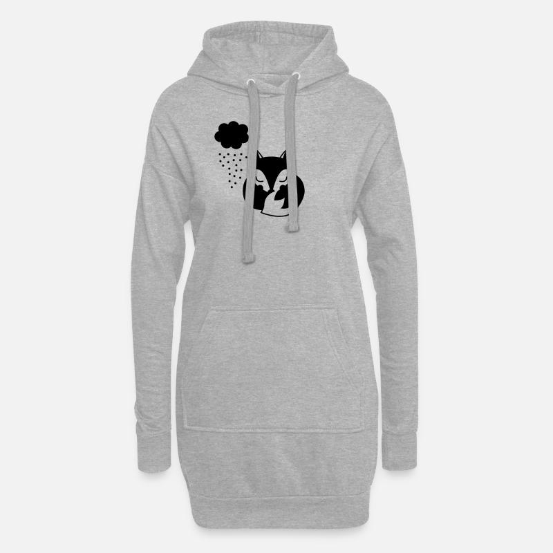 Fuchs - Hoodie-Kleid - Grau meliert