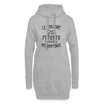 Le Sourire De Mes Patients, Ma Belle Récompense - Sweat-shirt à capuche long Femme - gris chiné - Devant