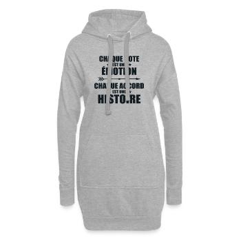 Univers musical: note = Émotion, accord = Histoire - Sweat-shirt à capuche long Femme - gris chiné - Devant