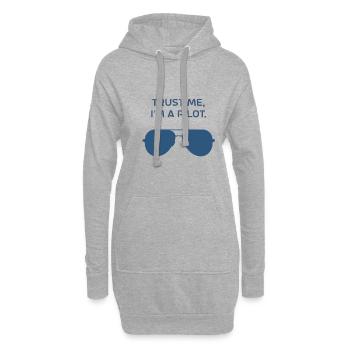 Trust me I m a Pilot Flugzeug fliegen Geschenk - Hoodie-Kleid - Grau meliert - Vorne