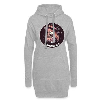 Halloween Hexe für Kinder - Hoodie-Kleid - Grau meliert - Vorne