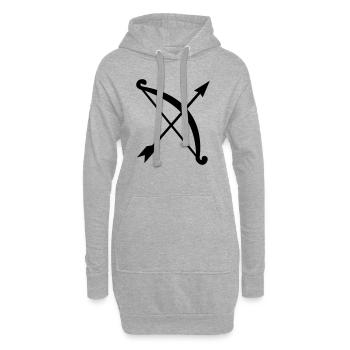 Pfeil und Bogen - Hoodie-Kleid - Grau meliert - Vorne