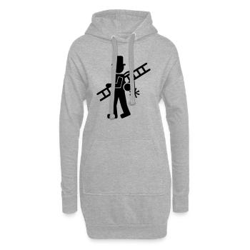 Schornsteinfeger - Hoodie-Kleid - Grau meliert - Vorne