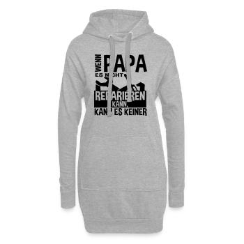Wenn Papa es nicht reparieren kann - Hoodie-Kleid - Grau meliert - Vorne
