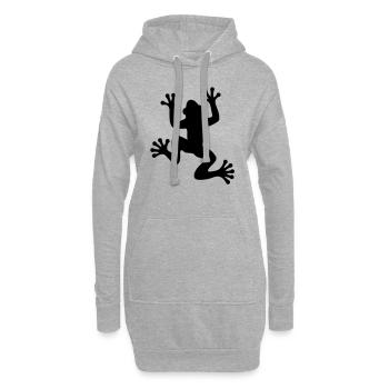 Frosch / Frog Silhouette - Hoodie-Kleid - Grau meliert - Vorne