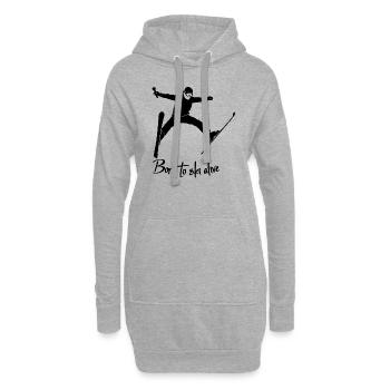 born to ski alive schwarz - Hoodie-Kleid - Grau meliert - Vorne