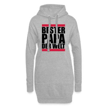 bester papa der welt - Hoodie-Kleid - Grau meliert - Vorne