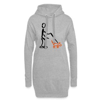Gassi Hund 2C - Hoodie-Kleid - Grau meliert - Vorne