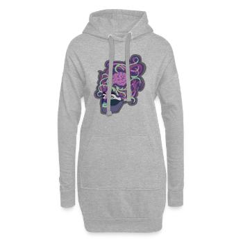 Brain lag - Hoodie-Kleid - Grau meliert - Vorne