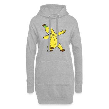 Dabbing Dab Banane - Sweat-shirt à capuche long Femme - gris chiné - Devant