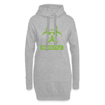 Symbole de danger biologique Hardstyle - Danger - Sweat-shirt à capuche long Femme - gris chiné - Devant