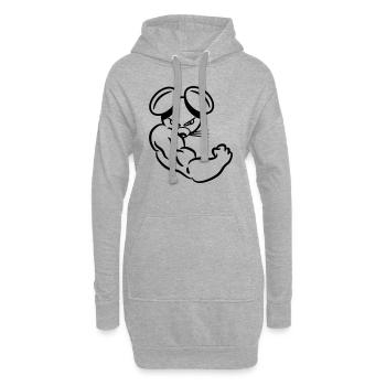 Steve fort - Sweat-shirt à capuche long Femme - gris chiné - Devant