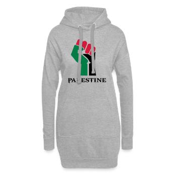 palästinensischen Symbolflagge Palästina - Hoodie-Kleid - Grau meliert - Vorne