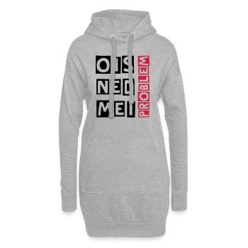 ois ned mei problem - Hoodie-Kleid - Grau meliert - Vorne