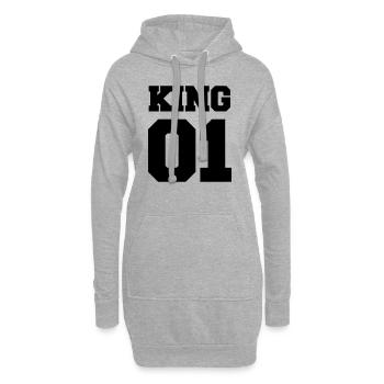 king_01 - Hoodie-Kleid - Grau meliert - Vorne