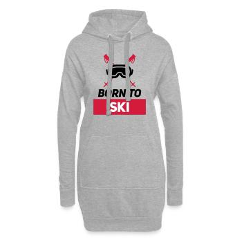 NÉ AU SKI - Sweat-shirt à capuche long Femme - gris chiné - Devant