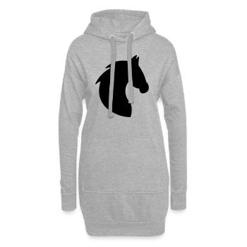 PONEY EN SILHOUETTE DE CHEVAL - Sweat-shirt à capuche long Femme - gris chiné - Devant