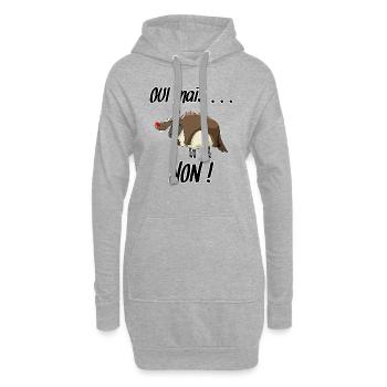 Oui mais Non! - Sweat-shirt à capuche long Femme - gris chiné - Devant