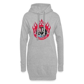 Flamme Feuerwehr Logo mod - Hoodie-Kleid - Grau meliert - Vorne