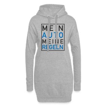 Mein AUTO meine Regeln - Hoodie-Kleid - Grau meliert - Vorne