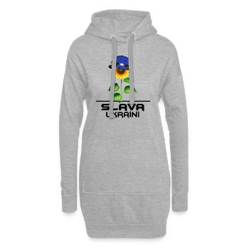 ukraine tournesol slava ukraini bleu-jaune - Sweat-shirt à capuche long Femme - gris chiné - Devant