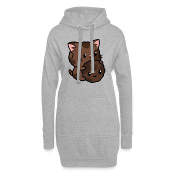 Cooki cat - Hoodie-Kleid - Grau meliert - Vorne