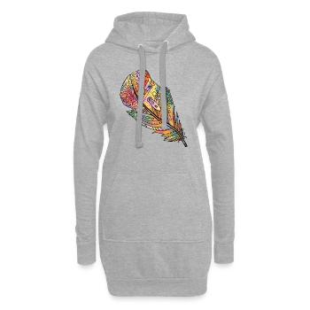 Plume - Sweat-shirt à capuche long Femme - gris chiné - Devant