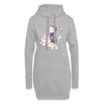 Halloween Katze Hexe - Hoodie-Kleid - Grau meliert - Vorne