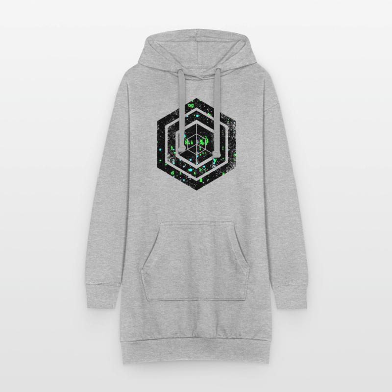 Hexagon-Programmierung Programmierer Codierung geometrisch Hoodie-Kleid