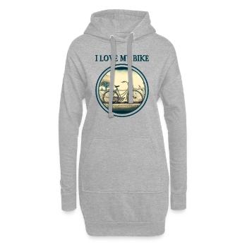 i love my bike - Hoodie-Kleid - Grau meliert - Vorne