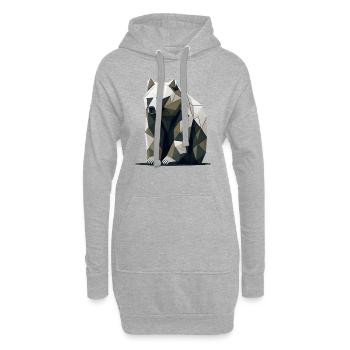 Ours minimaliste - Sweat-shirt à capuche long Femme - gris chiné - Devant