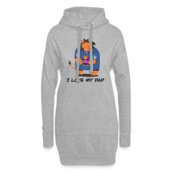 I love m’y dad - Sweat-shirt à capuche long Femme - gris chiné - Devant