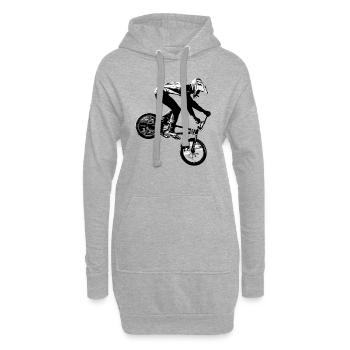 bmx bicross race racing old school - Sweat-shirt à capuche long Femme - gris chiné - Devant