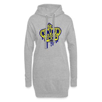 Symbole de la couronne - Sweat-shirt à capuche long Femme - gris chiné - Devant