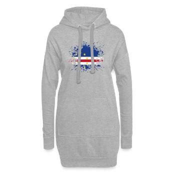 racines pays d'origine racines amour du Cap-Vert .png - Sweat-shirt à capuche long Femme - gris chiné - Devant
