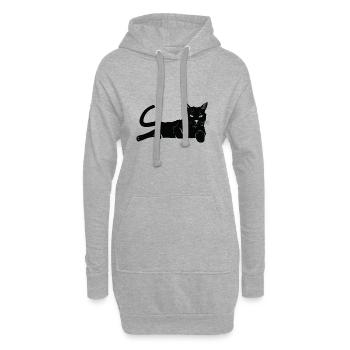 doigt milieu chat propriétaires de chat cadeau T-shirt - Sweat-shirt à capuche long Femme - gris chiné - Devant